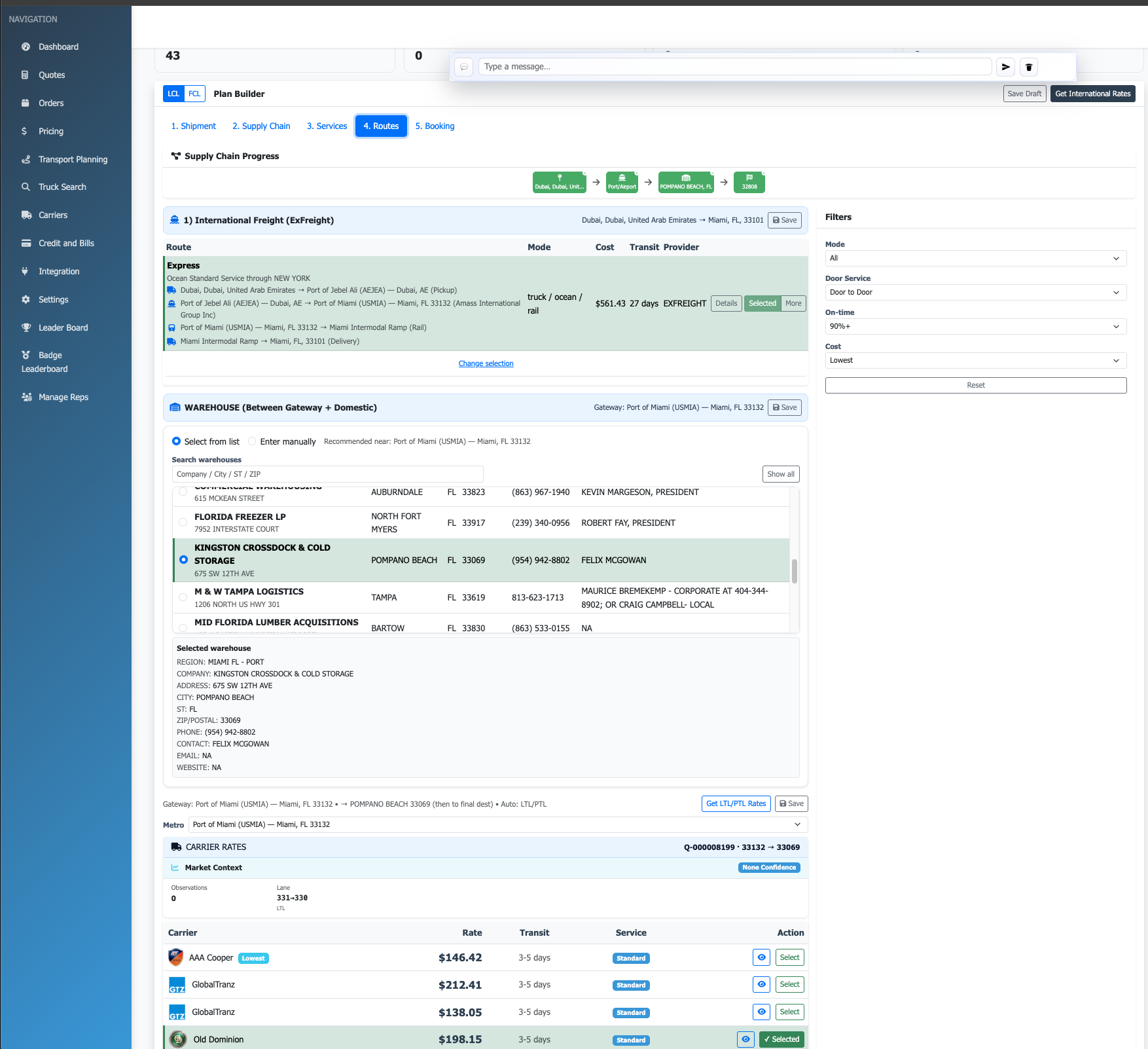 Transport Planning — design your supply chain